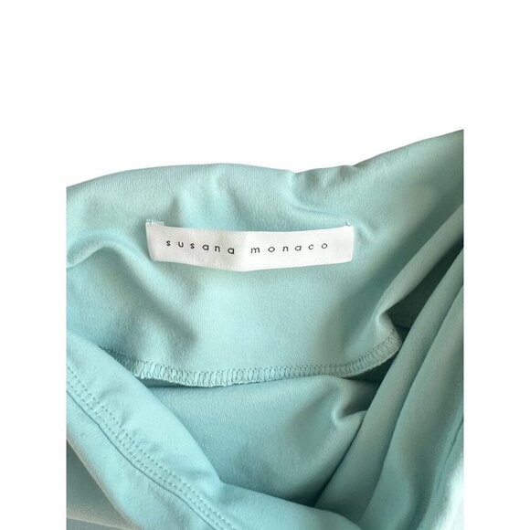 Susana Monaco Womens Off-Shoulder Top Bell Sleeves In Light Blue Cottagecore boh - Picture 9 of 10